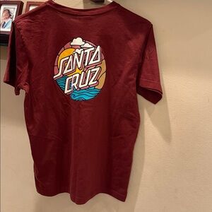 Santa Cruz Skateboards Boys Maroon T-Shirt/YOUTH XL